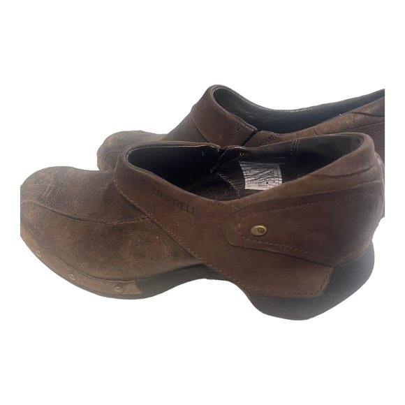 Merrell Luxe Espresso women's brown leather/suede slip on clog shoes size US 8 - Picture 1 of 5